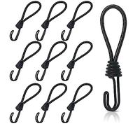 10 pièces Endeur en Caoutchouc avec Crochets en Spirale, 16 cm Crochet Tendeur Elastique Courts, Tendeurs de Bâche avec Double Crochets, Tendeurs Universels avec Attaches pour Le Camping, Les Bagages