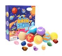 10 pièces/ensemble bombes de bain avec jouets à l'intérieur, bombes de douche à ingrédients naturels l'espace 60 g, boules bain planète avec jouet caché pour garçons et filles