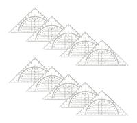 10 pièces ensemble carré avec rapporteur 180 degrés ensemble de géométrie multifonction angles carrés-instrument de mesure pour le dessin rapporteur avec échelles de mesure