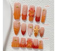 10 pièces Ensemble d'art des ongles style conte de fées océanique fait main, comprend des décorations d'art des ongles en gel, étoiles de mer, coquillages, fleurs à cinq pétales sculptées à la main et