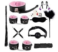 10 Pièces Ensemble De Cuir Yoga Et Fitness Pour Couples - Kit D'exercice À Domicile Pour Confiance, Force Et Souplesse (Rose)