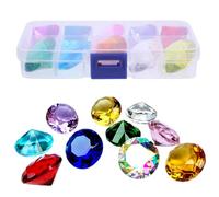 10 pièces/ensemble de diamants, pierres précieuses en verre pour enfants, gros diamants colorés de 1 pouce avec boîte, jouets plongée, pierres précieuses pour enfants, cadeaux fête à la pisci