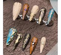 10 pièces Ensemble de faux ongles dorés style coréen à talons hauts et fins avec décoration 3D chrome brun vert Y2K, couverture intégrale pour exprimer votre amour. Style européen punk cool yeux de ch