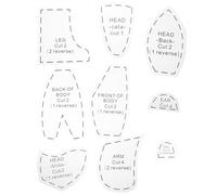 10 Pièces Ensemble de Gabarits Ours Mémoire pour Débutants | Acrylique Blanc, Traçage Précis et Haute Exactitude, Instructions, pour Cours de Couture et Patronnage