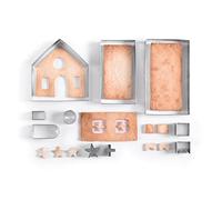 10 pièces/ensemble d'emporte-pièces en forme de maison en pain d'épice, en acier inoxydable, pour découpes de maisons en chocolat, kit moules à biscuits, outils décoration gâteaux fondan