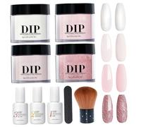 10 pièces/ensemble Kit de poudre à ongles 4 couleurs ensemble de liquide poudre à ongles avec activateur base et couche finition pour salon manucure d'art d' français bricolage