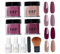 10 pièces/ensemble Kit de poudre à ongles 4 couleurs ensemble de liquide poudre à ongles avec activateur base et couche finition pour salon manucure Nail Art français bricolage la ma