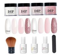 10 pièces/ensemble Kit de poudre à ongles 4 couleurs ensemble de liquide poudre à ongles avec activateur base et couche finition pour salon manucure d'art d' français bricolage