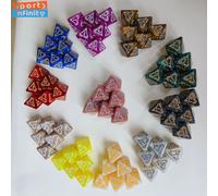 10 pièces/ensemble mode Dragon modèle numéro dés Kit rouge vert bleu or argent D8/D4 RPG mdn jeu de société divertissement mdn jeu de dés 10pcs D4 red