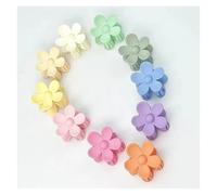 10 pièces/ensemble multicolore en plastique mat fleur pince frange cheveux cassés haute queue de cheval adapté for doux dames cadeau fleur griffe pince