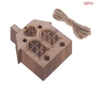 10 Pièces/Ensemble Noël Maison Bricolage En Bois Pendentif Arbre Suspendu Ornement Bricolage Artisanat Fête Décor À La Maison G5gb