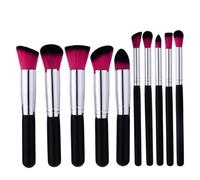 10 Pieces/Ensemble Pinceaux De Maquillage Portables Ensemble Visage Ombre À Paupieres Fond De Teint Poudre Eyeliner Maquillage Brosse Cosmetique Trousse À Outils De Beaute