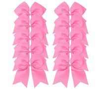 10 pièces/ensemble ruban gros-grain nœud femmes élastique for queue de cheval bandes cheveux élastiques corde en caoutchouc bandeaux coiffure chouchous Pour Pom-Pom(Color 4)