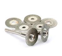 10 pièces/ensemble tranches + 2 pour arbre d'arbre 16mm, MINI pièces de coupe, meulage fin, affiner les disques pierre précieuse, outil rotatif Dremel