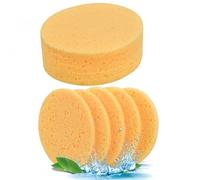 10 Pièces Éponges Visage Comprimées, 8cm Éponges Cosmétiques Ovale, Réutilisables Faciales Nettoyage Éponges en Cellulose pour les Soins Quotidiens de la Peau et le Demaquillage Visage (Jaune)