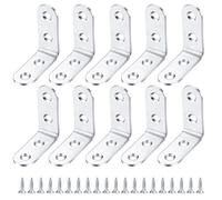 10 Pièces équerre de Fixation, Equerre Murale Supports Angle, Supports étagère Droit à 90 degrés, Fixation pour Etagere Forme de L en Acier Inoxydable pour Support d'angle Mural - 40*40*2 MM