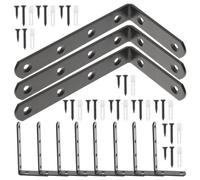 10 Pièces Équerres D’angle 90 Degrés en Acier Inoxydable, Support | Installation Facile, Anti-basculement, Vis de Montage, pour Rayonnage et Étagères D’exposition