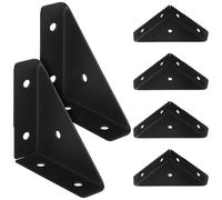 10 Pièces Équerres D'angle Triangulaires Renforcées, Acier | Perçages Prévus, Montage Rapide, Résistance à Déformation, Noir, pour Meuble, Cadre, Lit et Étagère