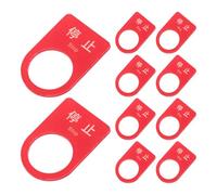 10 Pièces Étiquette Rouge Acrylique pour Armoires et Centres Moteurs | Adhésif Résistant aux Vibrations L’huile, Finition Mate, Ouverture Centrale de 22mm, Identification Rapide