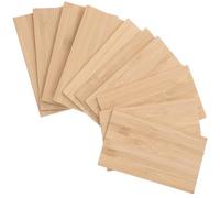 10 Pièces Étiquette Unique Soi-même en Bambou Rectangulaire Khaki