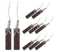 10 Pièces Étiquettes Présents de Noël en Bois Perles et Nœuds à | Surface Lisse Facile à Peindre, Ficelle en Jute, Style Ferme, pour Sapin, Cheminée, Guirlandes, Crochets, Artisans