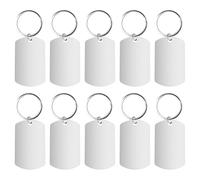 10 Pièces Étiquettes Vierges en Acier Inoxydable,Estampage Étiquette Pendentif,Porte-Clés Vierge,Étiquettes de Chien Étiquettes Vierges Charmes,Metal Tag avec Trou pour Portefeuille de DIY,Artisanat