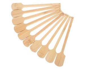 10 Pièces Éventail Rond Artisanal à Manche Long, Surface Vierge | Poignée Ronde Traditionnelle, Finition Lisse Khaki, pour Loisirs Créatifs, Décoration Maison et Ateliers