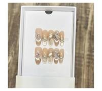 10 Pièces Faux Ongles Faits À La Main Sourire Oeil De Chat Strass Nu Longue Pression Sur L'ongle Kit Manucure(L)
