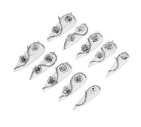 10 Pièces Faux Ongles Press On, French Tip, Extra Longs | Coupe Coffin à Couverture Complète, Transparence Élevée, Réutilisables, Colle et Charms Métalliques