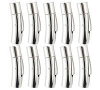 10 pièces fermoirs et fermetures de bracelet en acier inoxydable ensemble de fermoirs magnétiques, fournitures fabrication bijoux avec embouts, diamètre intérieur 3, 0 mm, argent