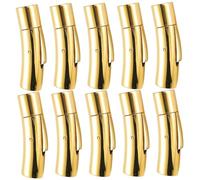 10 pièces fermoirs et fermetures de bracelet en acier inoxydable ensemble de fermoirs magnétiques, fournitures fabrication bijoux avec embouts, diamètre intérieur 3, 0 mm, doré