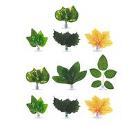 10 Pièces Feuille Aquatique Simulée, Décor Réaliste en Plastique | Ventouse, Pose Facile sur Verre, Aspect Lumineux et Forme Fidèle, pour Poissons Betta et Molly Style Aléatoire