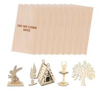 10 Pièces Feuilles de Bois de Balsa 20x10cm, Planches Bois Fine 1,5mm Feuille de Bois Non Finie, Planches de Bois Naturel pour Modélisme, Gravure Laser, Peinture et Projets de Bricolage