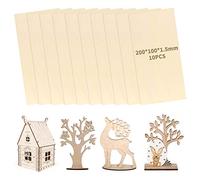 10 Pièces Feuilles de Bois de Balsa 20x10cm Planches Bois Fine 1,5mm Feuille de Bois Non Finie, Plaque Bois de Balsa Vierge pour Modélisme, Gravure, Peinture ou Bricolage