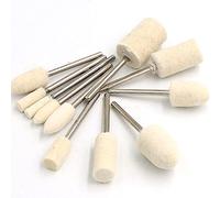 10 pièces feutre de laine monté polissage haute luminance - roue de buff pour Dremel Die Grinder outils rotatifs mèches de polissage de surface en métal, tige 2.35mm cône, 14 MM