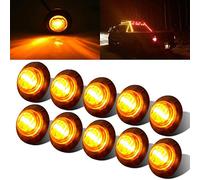 10 pièces Feux de Gabarit Ronds LED 3/4'', 12V Étanches Feux Latéraux de Remorque Indicateurs Avant Arrière Bullet Feu Arrière pour Camion Voiture Bus Remorque Van Caravane Bateau Feu Arrière Frein
