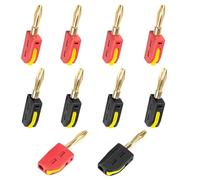 10 pièces Fiches Bananes de 4 mm Fiches Bananes de Connexion Rapide Fiche Banane Connecteurde Haut-Parleur 32 A 250v pour Amplificateur Vidéo et Audio Récepteur (Rouge, Noir)