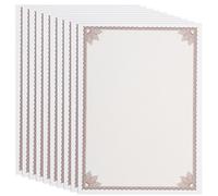 10 Pièces Fiches de Certificat Vierges A4 en Papier Beige | Feuilles Inscriptibles à Bords Arrondis, Format Portable pour Bureau, Présentation Soignée