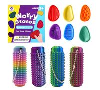 10 Pièces Fidget Toys Pierre Sensorielle, Fidget Toys Sensory Stone en Silicone, Jouets Apaisants pour Enfants Pierres préoccupation Colorées et Texturées pour Enfants Adultes, Jouets Anti-Stress