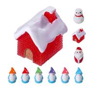 10 Pièces Figurines de Noël Miniatures en Résine, Lot de Trois