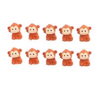 10 Pièces Figurines Miniatures de Singes en Résine Orange | Détails Peints à Main, Base Plate Stable, Décoration DIY pour Scènes Miniatures et Paysages
