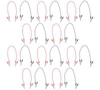 10 Pièces Fil de Test à Pinces Crocodiles Double Extrémité 20cm | Connexion Cuivre-fer, Usage pour Batteries et Pads, Montage Rapide, Laboratoires Étudiants, Lectures Précises