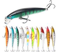 10 Pieces Fishing Lures, 3d Fishing Lures, Fishing Lures For Pike, Sinking Bionic Artificial Fishing Lures Pike With Triple Hook For Trout, Perch, Pike, Zander