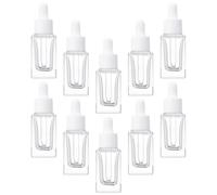 10 Pièces Flacon Compte-gouttes en Verre 15ml Transparent | Bouteille Claire à Usage Voyage, Contrôle Précis du Dosage, Système Rechargeable et Anti-fuite