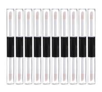 10 Pièces Flacon de Rouge à Lèvres à Double Extrémité Noir 4ml | Bouchon en Caoutchouc, Rechargeable pour Diy, Usage Quotidien, Débutants