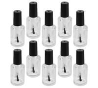 10 Pièces Flacon Vide de Vernis à Ongles en Verre 15ml, Rond | Transparence Élevée, Format Compact, Usage Quotidien, pour Nail Art et Salon, Plastique et Verre