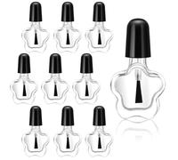 10 Pièces Flacons Vides 5ml en Verre Noir pour Vernis à Ongles | Nail Art et Diy, Ouverture Facile, Format Portable, Étanche, Lot D’accessoires pour Ongles