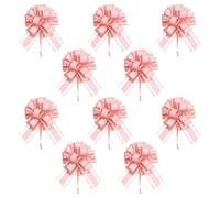 10 Pièces Fleurs Dessinées À La Main, Fleurs Tridimensionnelles, Boules De Gaze De Neige, Nœuds Décoratifs, Décorations De Voiture De Mariage Et De Panier-Cadeau