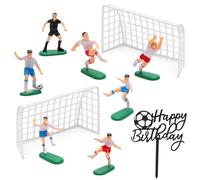 10 Pièces Football Cake Topper,Happy Birthday Cupcake Topper Toppers de Gâteau de Football Décoration Football Figurines Décorations de Fête de Football,Design Attrayant