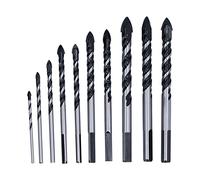 10 Pièces Forets Béton, Pointe Carbure Résistante, 3-12mm, Coffret de Rangement - Haute Durabilité, Conception Anti - Glisse, Pour Carrelage, Brique et Béton